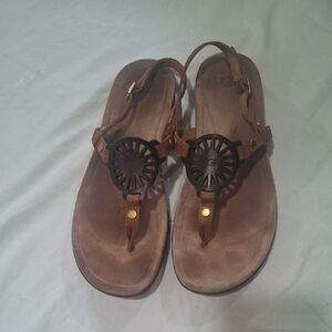 UGG Tan Leather Women's Sandals Size 8